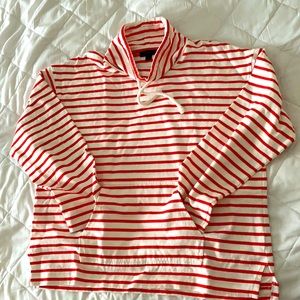 J Crew red/white striped shirt